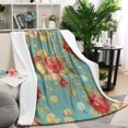thumbnail image 1 of Pioneer Flower Blanket,Comfortable Soft Flannel Throw Blanket,All Season,Warm Lightweight Blankets for Sofa Bed Couch Living Room Chair,60"x80"(150x200cm), 1 of 4