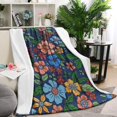 thumbnail image 1 of Pioneer Flower Blanket,Comfortable Soft Flannel Throw Blanket,All Season,Warm Lightweight Blankets for Sofa Bed Couch Living Room Chair,60"x80"(150x200cm), 1 of 4