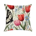 thumbnail image 1 of Pioneer Flower And Butterfly Pillow Covers,Pioneer Flower And Butterfly Throw Pillow Covers 18"×18" ,Living Room Sofa Couch Pillow Covers,Decorative Pillow Covers, 1 of 7