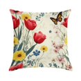thumbnail image 1 of Pioneer Flower And Butterfly Pillow Covers,Pioneer Flower And Butterfly Throw Pillow Covers 18"×18" ,Living Room Sofa Couch Pillow Covers,Decorative Pillow Covers, 1 of 7