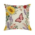 thumbnail image 1 of Pioneer Flower And Butterfly Pillow Covers,Pioneer Flower And Butterfly Throw Pillow Covers 18"×18" ,Living Room Sofa Couch Pillow Covers,Decorative Pillow Covers, 1 of 7