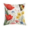 thumbnail image 1 of Pioneer Flower And Butterfly Pillow Covers,Pioneer Flower And Butterfly Throw Pillow Covers 18"×18" ,Living Room Sofa Couch Pillow Covers,Decorative Pillow Covers, 1 of 7