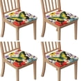 thumbnail image 1 of Pioneer Flower and Butterfly Seat Covers for Dining Room Chairs Set Of 4,Stretch Printed Washable Chair Seat Cover with Elastic Ties and Button,Removable Waterproof Couch Cushion Covers, 1 of 6