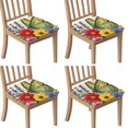 thumbnail image 1 of Pioneer Flower and Butterfly Seat Covers for Dining Room Chairs Set Of 4,Stretch Printed Washable Chair Seat Cover with Elastic Ties and Button,Removable Waterproof Couch Cushion Covers, 1 of 6