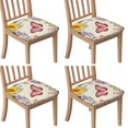 thumbnail image 1 of Pioneer Flower and Butterfly Seat Covers for Dining Room Chairs Set Of 4,Stretch Printed Washable Chair Seat Cover with Elastic Ties and Button,Removable Waterproof Couch Cushion Covers, 1 of 6