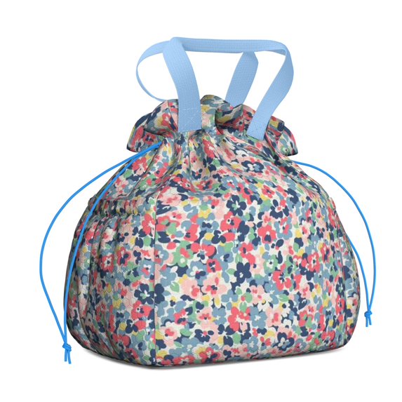 Pioneer Flower Drawstring Lunch Bag Women - Drawstring Lunch Bag Insulated for Work Office - Stain-Resistant Large Lunchbags for Women with Multi-Pockets