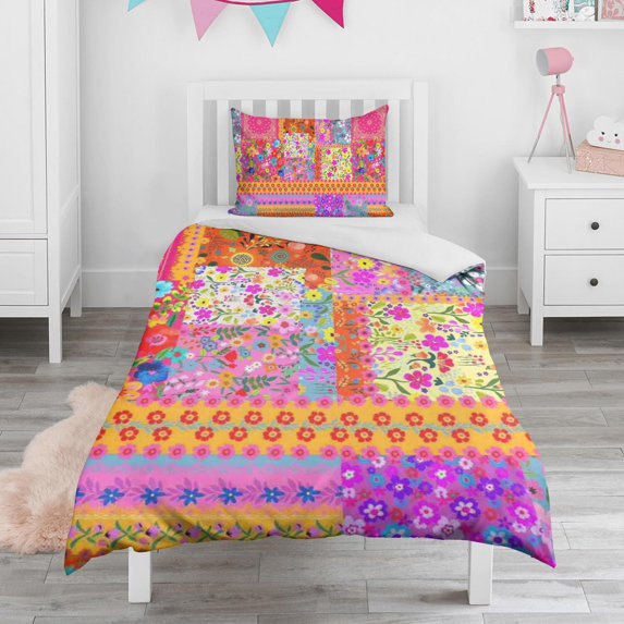 Pioneer Flower Duvet Cover and Pillowcase Set for Single Bedding, Bedroom Accessories for Kids Teens
