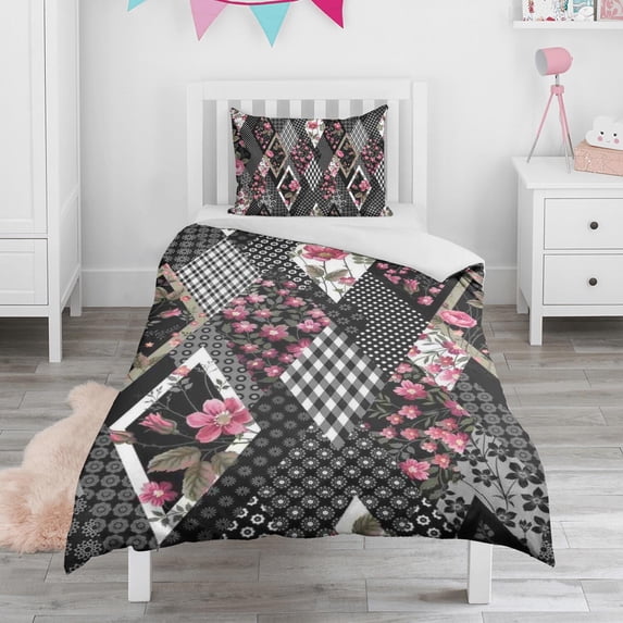 Pioneer Flower Duvet Cover and Pillowcase Set for Single Bedding, Bedroom Accessories for Kids Teens