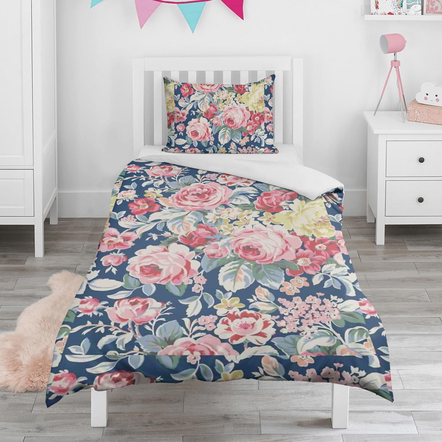 Pioneer Flower Duvet Cover and Pillowcase Set for Single Bedding, Bedroom  Accessories for Kids Teens