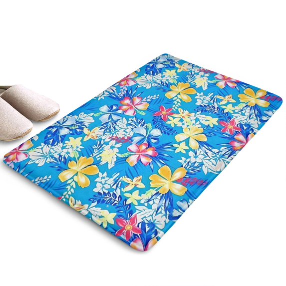 Pioneer Flower Floral Print Flannel Non Slip Door Rugs,Washable Door Mats Indoor,Decorative Door Mats,Dirt-Resistant and Absorbent Doormat for Entrance,Bedroom,Kitchen,Bathroom,31.5"x17"