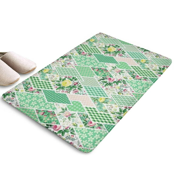 Pioneer Flower Floral Print Flannel Non Slip Door Rugs,Washable Door Mats Indoor,Decorative Door Mats,Dirt-Resistant and Absorbent Doormat for Entrance,Bedroom,Kitchen,Bathroom,23.5"x16"