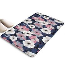 Pioneer Flower Floral Print Flannel Non Slip Door Rugs,Washable Door Mats Indoor,Decorative Door Mats,Dirt-Resistant and Absorbent Doormat for Entrance,Bedroom,Kitchen,Bathroom,23.5"x16"