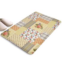 Pioneer Flower Floral Print Flannel Non Slip Door Rugs,Washable Door Mats Indoor,Decorative Door Mats,Dirt-Resistant and Absorbent Doormat for Entrance,Bedroom,Kitchen,Bathroom,23.5"x16"