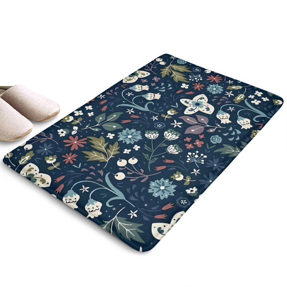 Pioneer Flower Floral Print Flannel Non Slip Door Rugs,Washable Door Mats Indoor,Decorative Door Mats,Dirt-Resistant and Absorbent Doormat for Entrance,Bedroom,Kitchen,Bathroom,23.5"x16"