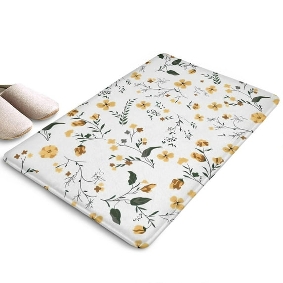 Pioneer Flower Floral Print Flannel Non Slip Door Rugs,Washable Door Mats Indoor,Decorative Door Mats,Dirt-Resistant and Absorbent Doormat for Entrance,Bedroom,Kitchen,Bathroom,31.5"x17"