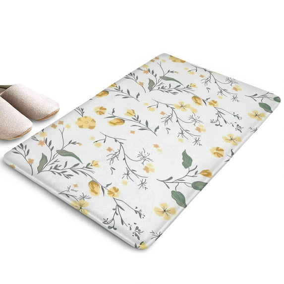 Pioneer Flower Floral Print Flannel Non Slip Door Rugs,Washable Door Mats Indoor,Decorative Door Mats,Dirt-Resistant and Absorbent Doormat for Entrance,Bedroom,Kitchen,Bathroom,31.5"x17"