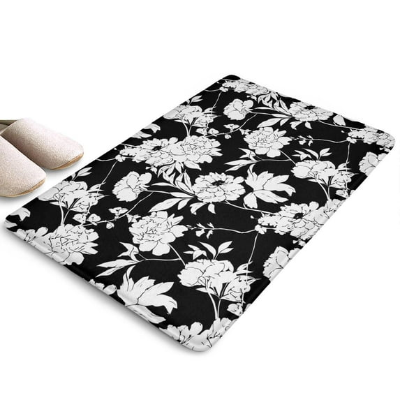 Pioneer Flower Floral Print Flannel Non Slip Door Rugs,Washable Door Mats Indoor,Decorative Door Mats,Dirt-Resistant and Absorbent Doormat for Entrance,Bedroom,Kitchen,Bathroom,23.5"x16"