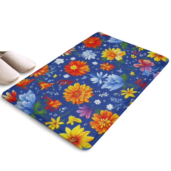 Pioneer Flower Floral Print Flannel Non Slip Door Rugs,Washable Door Mats Indoor,Decorative Door Mats,Dirt-Resistant and Absorbent Doormat for Entrance,Bedroom,Kitchen,Bathroom,23.5"x16"
