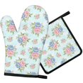 thumbnail image 1 of Pioneer Flower Floral Print Pattern 1-Pack Oven Mitts Set, Heat Resistant Kitchen Gloves, 7.7" X 12", 1 of 6