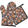 thumbnail image 1 of Pioneer Flower Floral Print Pattern 1-Pack Oven Mitts Set, Heat Resistant Kitchen Gloves, 7.7" X 12", 1 of 6