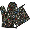 thumbnail image 1 of Pioneer Flower Floral Print Pattern 1-Pack Oven Mitts Set, Heat Resistant Kitchen Gloves, 7.7" X 12", 1 of 6