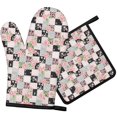 thumbnail image 1 of Pioneer Flower Floral Print Pattern 1-Pack Oven Mitts Set, Heat Resistant Kitchen Gloves, 7.7" X 12", 1 of 6