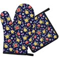 thumbnail image 1 of Pioneer Flower Floral Print Pattern 1-Pack Oven Mitts Set, Heat Resistant Kitchen Gloves, 7.7" X 12", 1 of 6