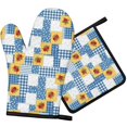 thumbnail image 1 of Pioneer Flower Floral Print Pattern 1-Pack Oven Mitts Set, Heat Resistant Kitchen Gloves, 7.7" X 12", 1 of 6