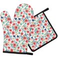 thumbnail image 1 of Pioneer Flower Floral Print Pattern 1-Pack Oven Mitts Set, Heat Resistant Kitchen Gloves, 7.7" X 12", 1 of 6