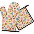 thumbnail image 1 of Pioneer Flower Floral Print Pattern 1-Pack Oven Mitts Set, Heat Resistant Kitchen Gloves, 7.7" X 12", 1 of 3