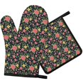 thumbnail image 1 of Pioneer Flower Floral Print Pattern 1-Pack Oven Mitts Set, Heat Resistant Kitchen Gloves, 7.7" X 12", 1 of 6