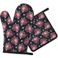 thumbnail image 1 of Pioneer Flower Floral Print Pattern 1-Pack Oven Mitts Set, Heat Resistant Kitchen Gloves, 7.7" X 12", 1 of 6