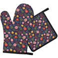 thumbnail image 1 of Pioneer Flower Floral Print Pattern 1-Pack Oven Mitts Set, Heat Resistant Kitchen Gloves, 7.7" X 12", 1 of 2