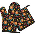 thumbnail image 1 of Pioneer Flower Floral Print Pattern 1-Pack Oven Mitts Set, Heat Resistant Kitchen Gloves, 7.7" X 12", 1 of 6
