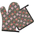 thumbnail image 1 of Pioneer Flower Floral Print Pattern 1-Pack Oven Mitts Set, Heat Resistant Kitchen Gloves, 7.7" X 12", 1 of 6