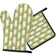 thumbnail image 1 of Pioneer Flower Floral Print Pattern 1-Pack Oven Mitts Set, Heat Resistant Kitchen Gloves, 7.7" X 12", 1 of 6