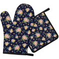 thumbnail image 1 of Pioneer Flower Floral Print Pattern 1-Pack Oven Mitts Set, Heat Resistant Kitchen Gloves, 7.7" X 12", 1 of 6