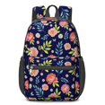 thumbnail image 1 of Pioneer Flower Floral Print Pattern 17" School Backpacks for Teens,Waterproof Oxford Fabric,S-Shape Padded Straps for School,Travel,Hiking,Camping, 1 of 5