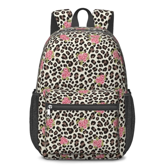 Pioneer Flower Floral Print Pattern 17" School Backpacks for Teens,Waterproof Oxford Fabric,S-Shape Padded Straps for School,Travel,Hiking,Camping