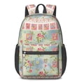 thumbnail image 1 of Pioneer Flower Floral Print Pattern 17" School Backpacks for Teens,Waterproof Oxford Fabric,S-Shape Padded Straps for School,Travel,Hiking,Camping, 1 of 5