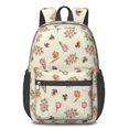 thumbnail image 1 of Pioneer Flower Floral Print Pattern 17" Waterproof Oxford School Backpacks for Teens, S-Shape Padded Straps, for School, Travel, Hiking, Camping, 1 of 5