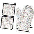 thumbnail image 1 of Pioneer Flower Floral Print Pattern 2-Pack Oven Mitts Set, Heat Resistant Kitchen Gloves, 7.7" X 12", 1 of 6