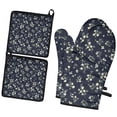 thumbnail image 1 of Pioneer Flower Floral Print Pattern 2-Pack Oven Mitts Set, Heat Resistant Kitchen Gloves, 7.7" X 12", 1 of 6