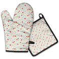 thumbnail image 1 of Pioneer Flower Floral Print Pattern 2-Pack Oven Mitts Set, Heat Resistant Kitchen Gloves, 7.7" X 12", 1 of 6