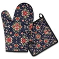 thumbnail image 1 of Pioneer Flower Floral Print Pattern 2-Pack Oven Mitts Set, Heat Resistant Kitchen Gloves, 7.7" X 12", 1 of 6