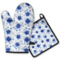 thumbnail image 1 of Pioneer Flower Floral Print Pattern 2-Pack Oven Mitts Set, Heat Resistant Kitchen Gloves, 7.7" X 12", 1 of 6