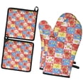 thumbnail image 1 of Pioneer Flower Floral Print Pattern 2-Pack Oven Mitts Set, Heat Resistant Kitchen Gloves, 7.7" X 12", 1 of 6