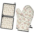 thumbnail image 1 of Pioneer Flower Floral Print Pattern 2-Pack Oven Mitts Set, Heat Resistant Kitchen Gloves, 7.7" X 12", 1 of 6