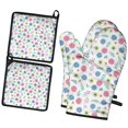 thumbnail image 1 of Pioneer Flower Floral Print Pattern 2-Pack Oven Mitts Set, Heat Resistant Kitchen Gloves, 7.7" X 12", 1 of 6