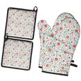 thumbnail image 1 of Pioneer Flower Floral Print Pattern 2-Pack Oven Mitts Set, Heat Resistant Kitchen Gloves, 7.7" X 12", 1 of 6
